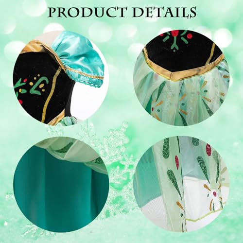 WOXVM Anna Princess Dress for Girls Anna Costume Christmas Birthday Party Princess Dress up Elsa Costume with Accessories