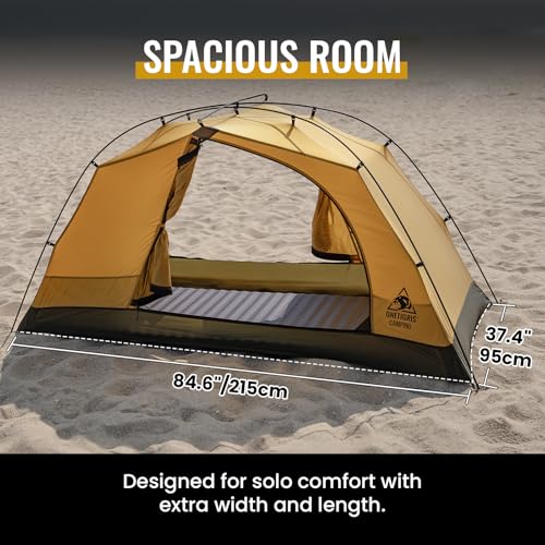 OneTigris Stella 4 Season Camping Tent Backpacking 2 Person Waterproof Lightweight Easy Setup Instant 3000mm Waterproof Ra...