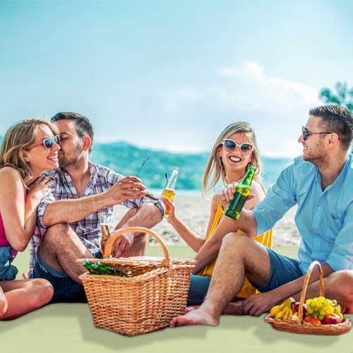 Ainiv Picnic Blanket, Waterproof Beach Blanket with Carry Handle, Foldable Portable Washable Beach Mat Sand-Free, Outdoor ...