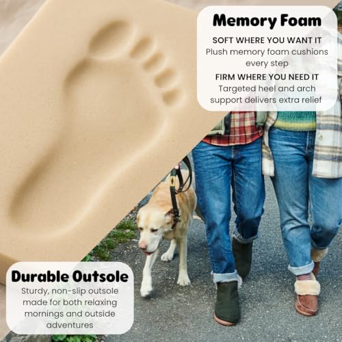 Dearfoams Men's Memory Foam Indoor House Slippers Brixen Ankle Boot House Shoes - Gifts for Men