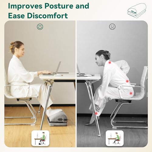 Snailax Heated Foot Rest Under Desk at Work, Desk Foot Stool with Heat & Vibration Massage, Adjustable Height, 2 Heat Leve...