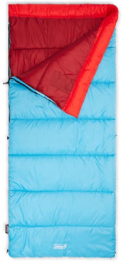 Coleman Flatlands 30/40/50°F Sleeping Bag, Made from 100% Recycled Material, Big & Tall Options, Cool-Weather Sleeping Bag...