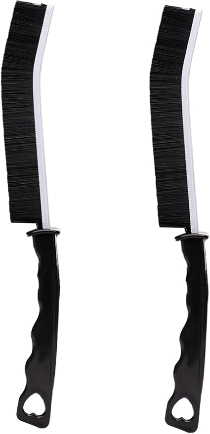 Generic Crevice Cleaning Brush - 2 Pack, Bathroom Gap Cleaning Brush, Hard Bristle Brush for Cleaning, Multifunctional Gap Brush, for Blind, Baseboard, Fan, Window or Sliding Door Track, Black
