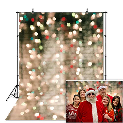 Avezano Christmas Bokeh Halos Photography Backdrop for Children Kids Portrait Photoshoot Glitters Light Bokeh Merry Xmas P...