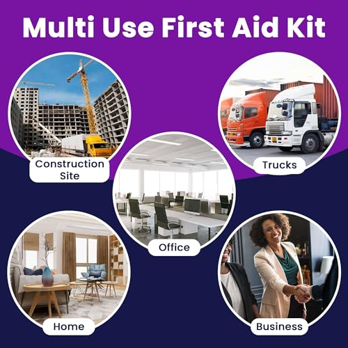 OSHA Compliant First Aid Kit - 10 Person, Type III, ANSI Class A Emergency Kit for Truck, Car, Construction Site - 111 Ess...