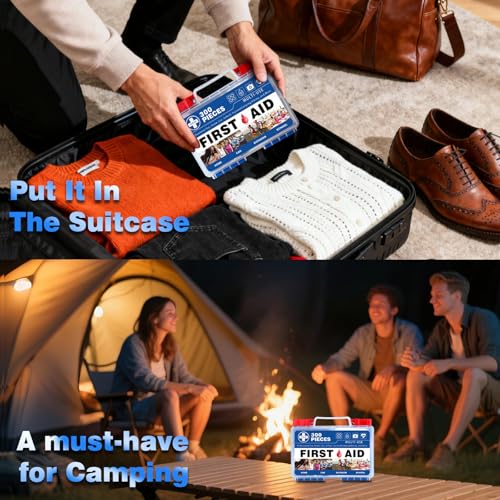 TLIEAO 300 Piece Professional First Aid Kit, Multi-Function Portable Medical Kit for Home, Car, Travel, Camping, Worksite,...