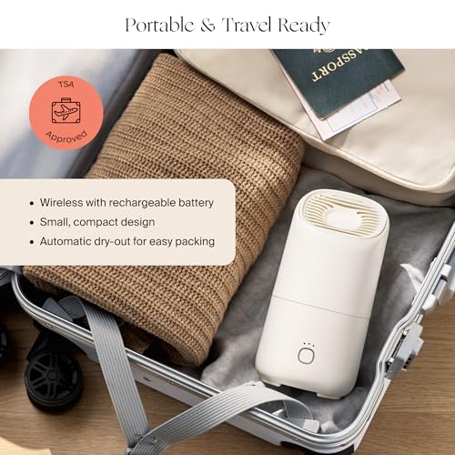 Canopy Portable Misting Humidifier - Cordless 11 HR Run Time, 500 mL, TSA Approved Travel Humidifier - Alleviate Symptoms ...