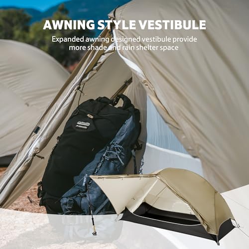 Naturehike Mongar UL 1-2 Person Backpacking Tent,15D Nylon Waterproof Ultralight One Person Two Person Tent with Footprint