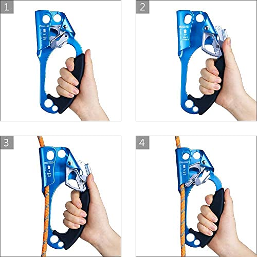 NewDoar Right Hand Ascender and Half Body seat belt for Rappelling Fire Rescuing Tree Climbing Gear