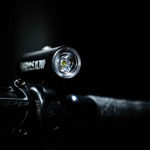 LEZYNE Classic Drive XL 700+ Bicycle USB-C Rechargeable IPX7 White LED Front Light w/Multiple Solid & Flash Modes | Integrated Versatile Strap Mount Compatible with Handlebars, 700 Lumens, Satin Black