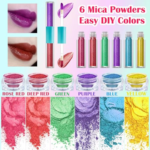 BRIPATI DIY Lip Gloss Making Kit - Make Your Own Lip Glosses Moisturizing DIY Lip Glaze Handmade Glittery Set for Teens Gi...