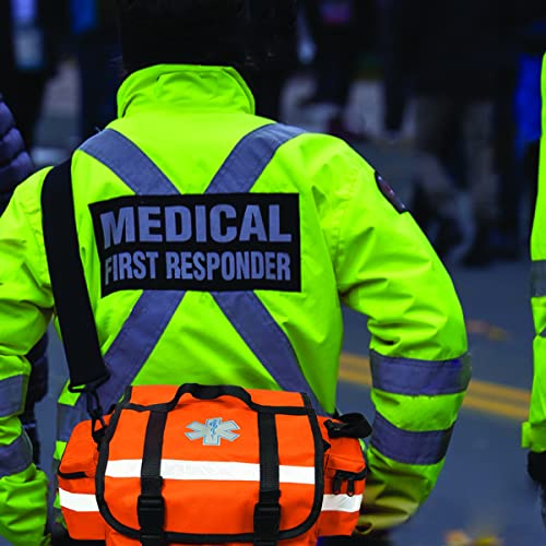 NOVAMEDIC Professional Empty Orange First Responder Bag, 17" x 9" x 7", EMT Trauma First Aid Carrier for Paramedics and Em...