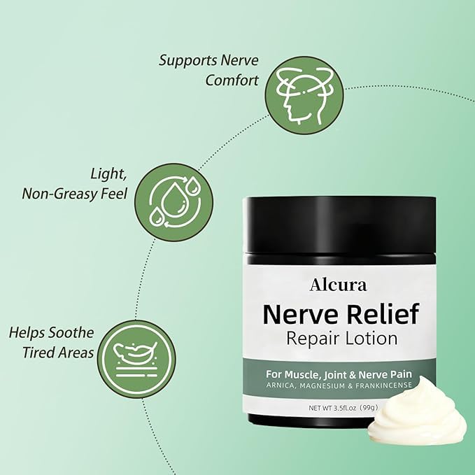 Nerve Cream, Nerve Cream with Calendula, Magnesium, Daily Nourishment for Health, suitable for use on body parts - 3.5FLOZ
