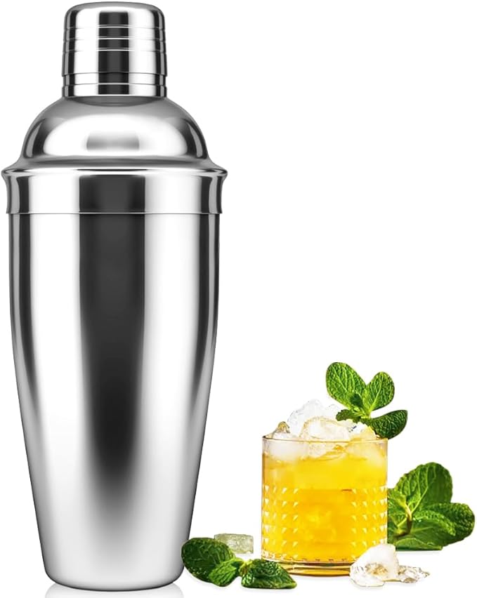 NewGF Cocktail Shaker,24oz Drink Mixer with Built-in Strainer for Mixing Drinks Margaritas,Beginner Friendly Stainless Ste...