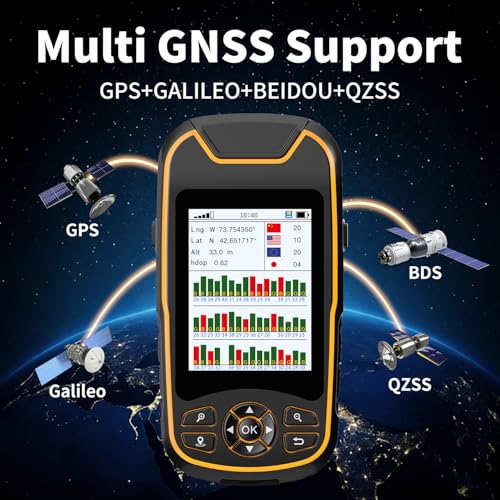 Handheld GPS for Hiking, Rugged and Waterproof Handheld GPS Navigator, 3.2" Sunlight Readable Screen, Compact Satellite Ha...