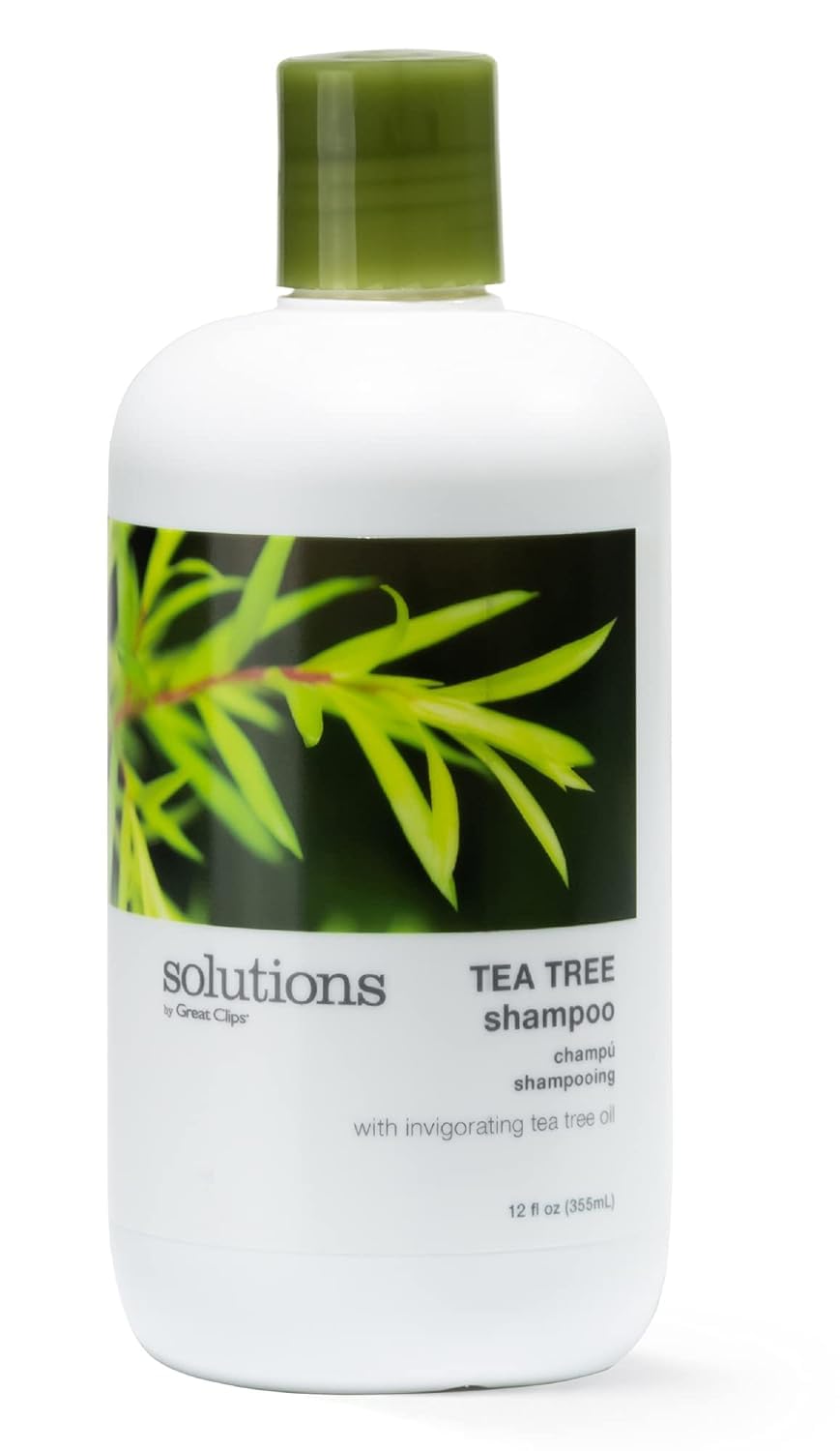 GREAT CLIPS Solutions Tea Tree Shampoo 12 fl oz | Natural Dry Scalp & Dandruff Treatment with Invigorating Essential Oils | Nour