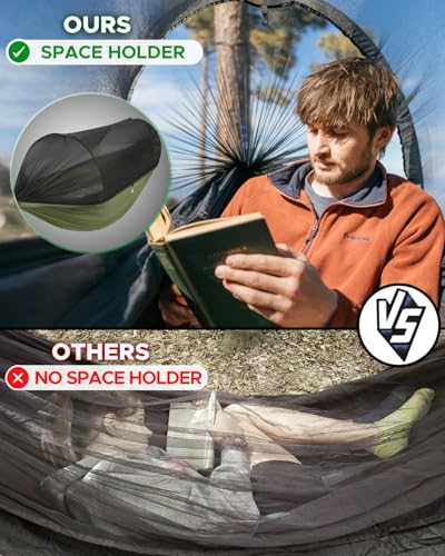 Sunyear Camping Hammock with Net - Double&Single Hammock with House-Like Net- Easy Setup & Pack, Lightweight & Portable, P...