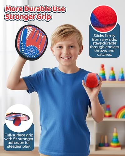 Toss and Catch Ball Game Set, Toddler Baseball Glove for Beach Pool Yard, Kids Sports & Outdoor Play Toys with Family, Fun...