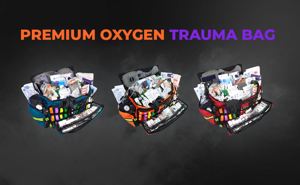 Lightning X MB50 Breathing & Trauma Stocked Gear Bag w/Fill Kit for First Responder EMT - Orange