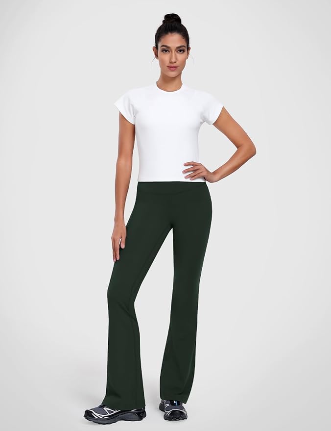 HeyNuts Harmony Flare Leggings 29"/30.5"/32.5"/34.5", High Waisted Tummy Control Wide Leg Bootcut Yoga Pants Lounge Soft