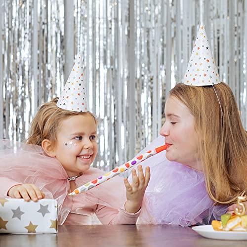 5 Pack Foil Curtain Backdrop Silver Metallic Tinsel Foil Fringe Curtains Photo Booth Props for Birthday Wedding Engagement...