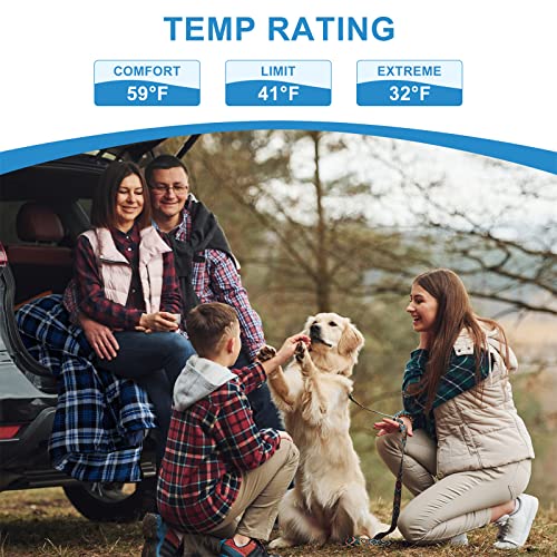 AGEMORE Cotton Flannel Double Sleeping Bag for Camping, Backpacking Or Hiking. Queen Size 2 Person Waterproof Sleeping Bag...