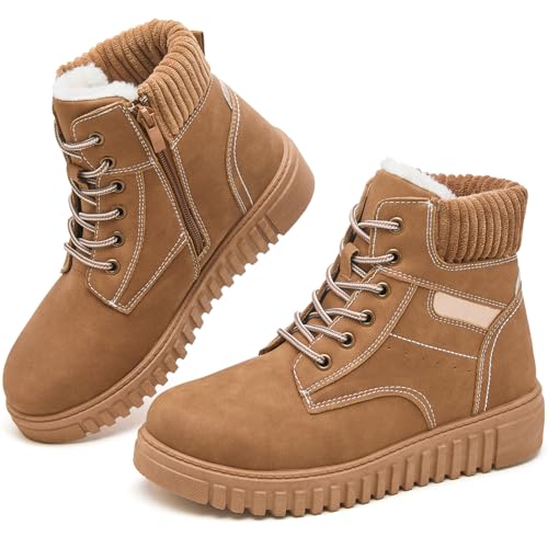 Women's Ankle Boots & Booties Waterproof Boots for Women Black Hiking Boots Women Combat Non Slip Snow Boots for Outdoor Work