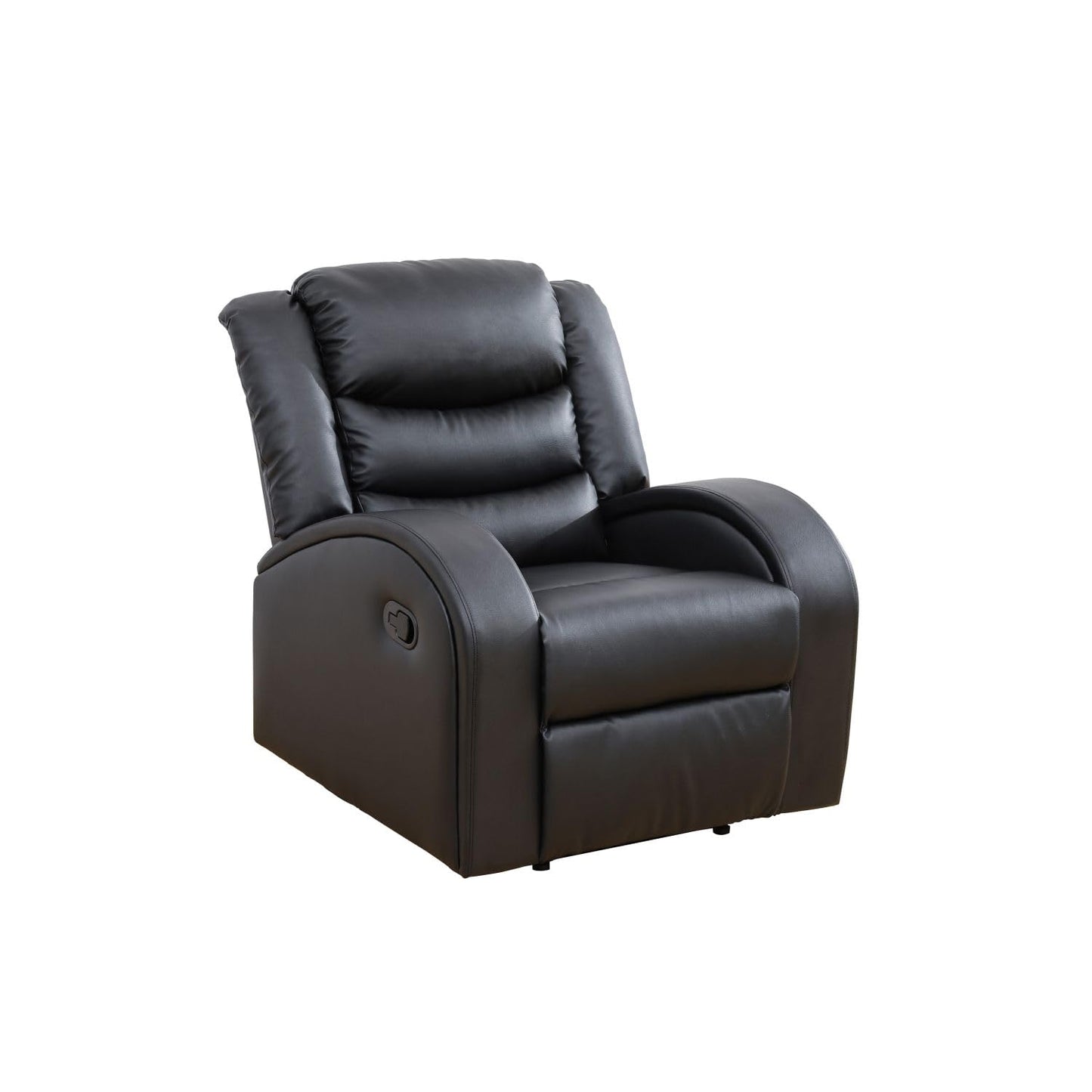 UOCFYK Oversized Faux Synthetic Leather Chairs for Living Room Comfy Wide Lazy Boy Home Theater Seating Recliner for Apartment/Office, Black