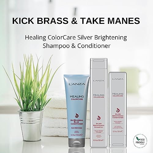L'ANZA Healing ColorCare Ultra De-Brassing Professional Blue Conditioner, Color Toning Haircare to Eliminate Unwanted Brassiness, Sulfate-free Formula