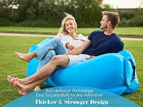 AlphaBeing Inflatable Lounger Air Sofa, Portable Inflatable Couch Mesh Hollow Air Hammock Anti Leakage Air Chair for Outdo...
