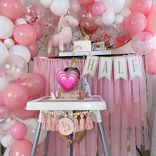 100PCS Pink Balloons Garland with Pink and White Balloons Confetti Balloons for Birthday Party Bridal Baby Shower Engageme...
