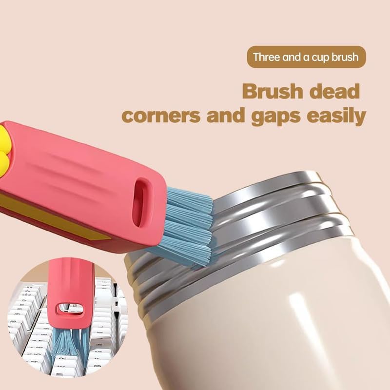 3 in 1 Cup Lid Gap Cleaning Brush, Multifunctional Bottle Brush, Cup Lid Gap Cleaner, Home Kitchen Crevice Cleaning Brush Tools (3PCS)