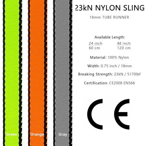 AINIKEY 18MM Nylon Climbing Sling Runner 23KN CE2008/EN566 Rock Climbing Webbing Straps for Outdoor Climbing, Rappelling, ...