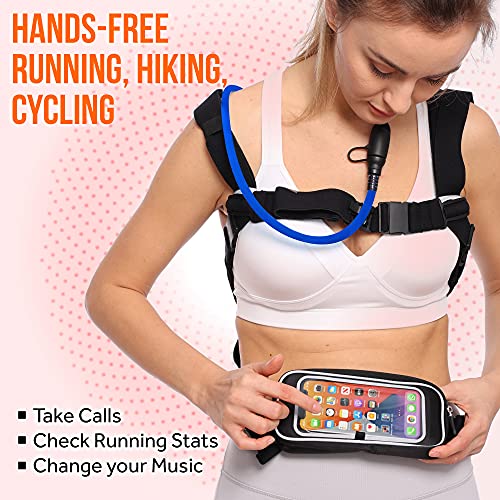 New Running Hydration Backpack Vest - w/50 oz Water Bladder Reservoir & Touchscreen Ready Phone Pocket - 360° Reflective &...