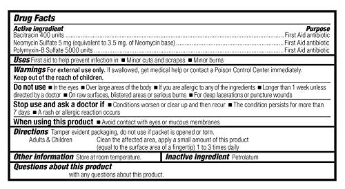 First Aid Only 12-700 Triple Antibiotic Ointment Packets, 60 Count