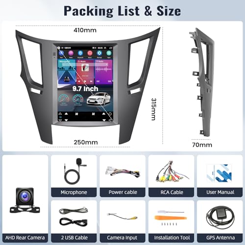SIXWIN 2G+64G Android Car Stereo for Subaru Outback Legacy 2010-2014 9.7 Inch Touch Screen Car Radio with Wireless Apple C...