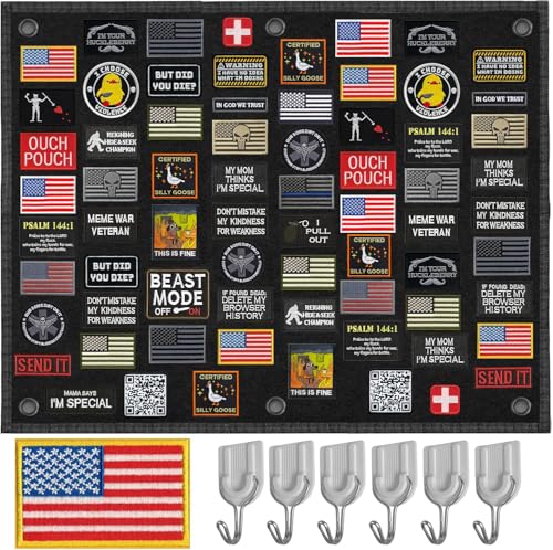 Tactical Patch Board (30" x 24") | Morale Patch Hanging Wall Panel Display Holder for Military, Army, Combat, Uniform, Mor...