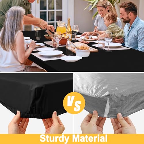 Spotjoy Rectangle Table Cloth, Waterproof Elastic Fitted Tablecloth for 6 Foot Folding Tables, Washable Polyester Tableclo...