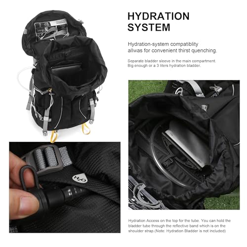 MOUNTAINTOP 60L Internal Frame Hiking Backpack with Rain Cover Outdoor Camping Backpack for Men Women