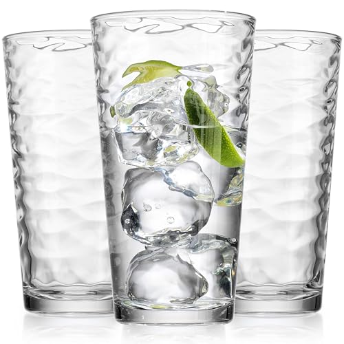 Glaver's Drinking Glasses Set of 10 Highball Glass Cups, 17 Oz Cooler Glassware. Home and Bar Everyday Basic Drinkware Ele...