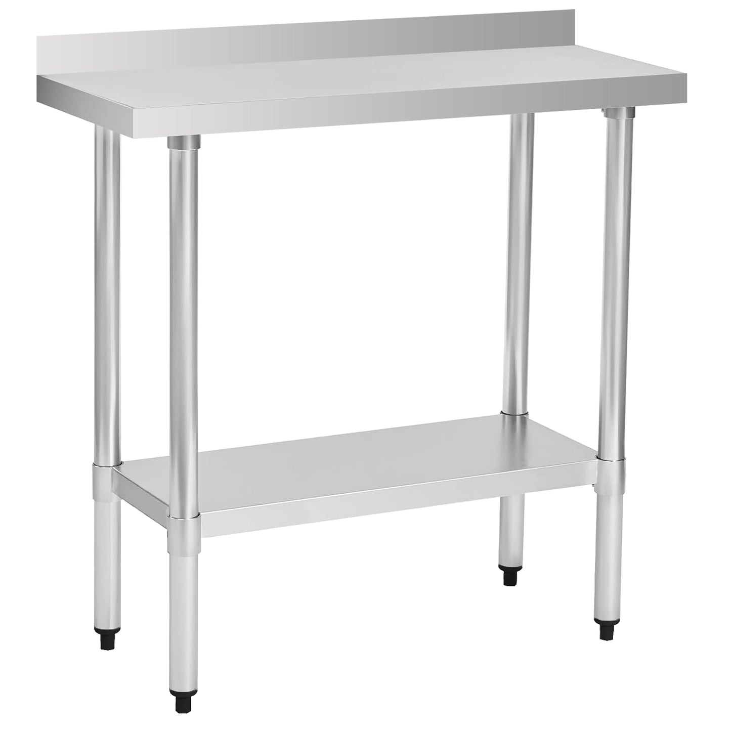 okeyolive Stainless Steel Work Table 18 x 36 Inch, NSF Commercial Prep Table with Undershelf, Heavy Duty Food Prep Workstation with Backsplash