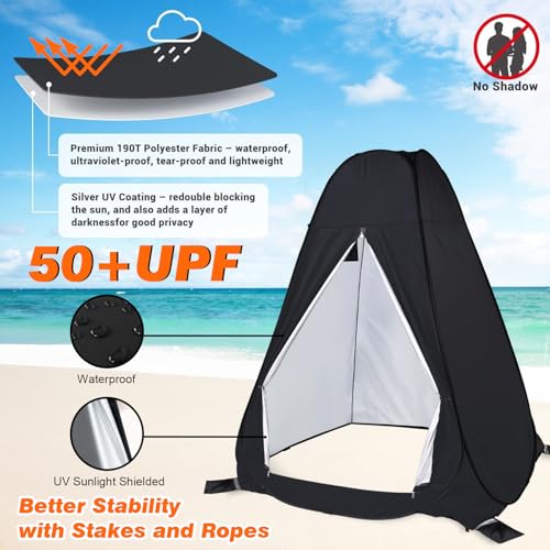 anngrowy Shower Privacy Tent, 7FT Extra Large Pop Up Toilet Tent, Portable Outdoor Bathroom Shower Enclosure, Privacy Shel...