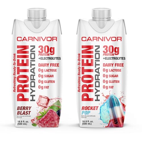 MuscleMeds Carnivor Protein Hydration RTD, Refreshing Ready to Drink, 30g Isolate Protein, Lactose Free, Sugar Free, Elect...