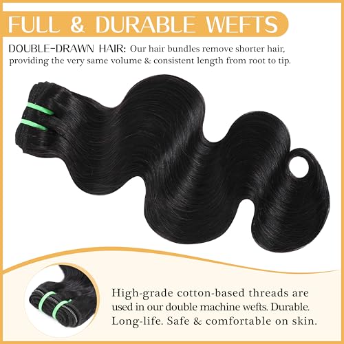 Raw Vietnamese Bundles Human Hair 18 Inch Body Wave Sew In Thick Bundles Unprocessed Raw Vietnamese 100% Real Virgin Human Hair Bundles Bodywave Quick Weave Single Bundle for Black Women