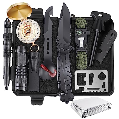 ABPIR Gifts for Christmas Survival Kits for Men Dad Husband Him, 13 in 1 Survival Gear and Equipment Tactical Tools for Ca...