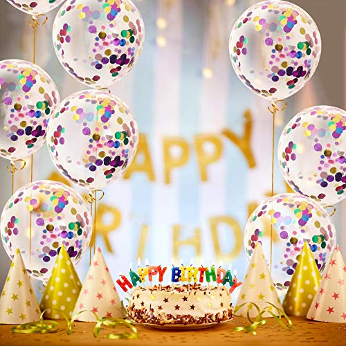 Confetti Balloons 40pack, 12inch Transparent Party Balloons with Colorful Confetti for Graduation Party Wedding Baby Showe...
