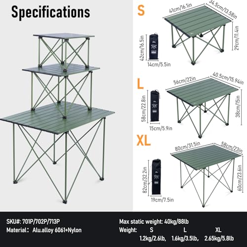 iClimb 1 Light Folding Table and 1 Ultralight 3 Season Tent, Ultralight Compact for Adults Outdoor Camping Backpacking Hiking