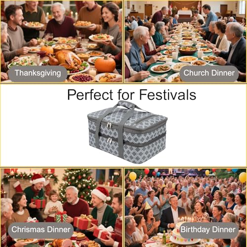 Insulated Casserole Carrier Bag - Portable Thermal Food Tote Carrying Case Bag for 9x13/11x15 Inch Pans - Keep Hot/Cold 4+...