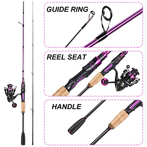 Sougayilang Spinning Combo, Medium Heavy Fishing Pole and 2000 Spinning Reel Set, Fishing Rod and Reel Commbo for Bass Fis...