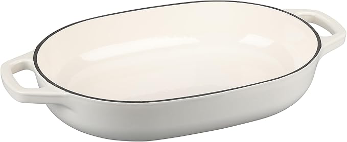 Enameled Cast Iron Oval Dutch Oven Pot with Lid, Dutch Oven for Sourdough Bread Baking, Oval Bread Pan, Bread Oven, Bread Dutch Oven, 7qt, White